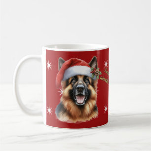 Feestelijke Duitse Herder Kerst Mok