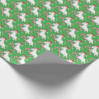 Feestelijke Eenhoorn Candy Cane Gift Wrap Cadeaupapier