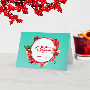 Feestelijke Elegante Ornamenten Kerstmis Nieuwjaar Feestdagen Kaart