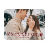 Feestelijke Elegantie Bourgondië Vrolijk Kerstfees Magneet (Horizontaal)