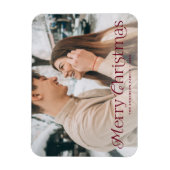 Feestelijke Elegantie Bourgondië Vrolijk Kerstfees Magneet (Verticaal)