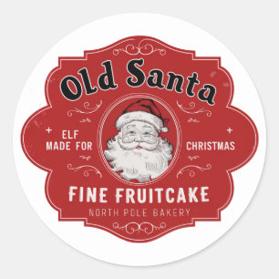 Feestelijke elf gemaakt fruitcake Santa Ronde Sticker
