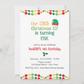 Feestelijke Elf Verjaardag uitnodiging (Voorkant)