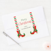 Feestelijke elfbeen Vrolijk kerstfeest Vierkante Sticker (Envelop)