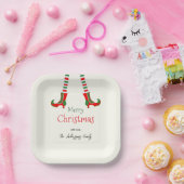 Feestelijke elfbenen Vrolijk kerstfeest Papieren Bordje (Feest)