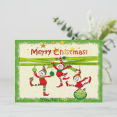 Feestelijke Elfen Kerstfeest/Evenement Uitnodiging (Staand voorkant)