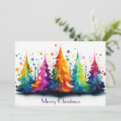 Feestelijke en abstracte kerstboom Wenskaart Feestdagenkaart (Staand voorkant)