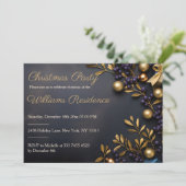 Feestelijke en elegante kerstfeest uitnodiging (Staand voorkant)