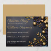 Feestelijke en elegante kerstfeest uitnodiging (Voorkant / Achterkant)