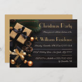 Feestelijke en elegante kerstfeest uitnodiging (Voorkant / Achterkant)