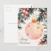 Feestelijke en elegante kerstgroet Briefkaart (Voorkant / Achterkant)