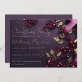 Feestelijke en elegante uitnodiging voor het kerst (Voorkant / Achterkant)