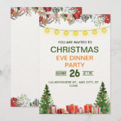 Feestelijke en leuke kerstborrel uitnodiging (Voorkant / Achterkant)