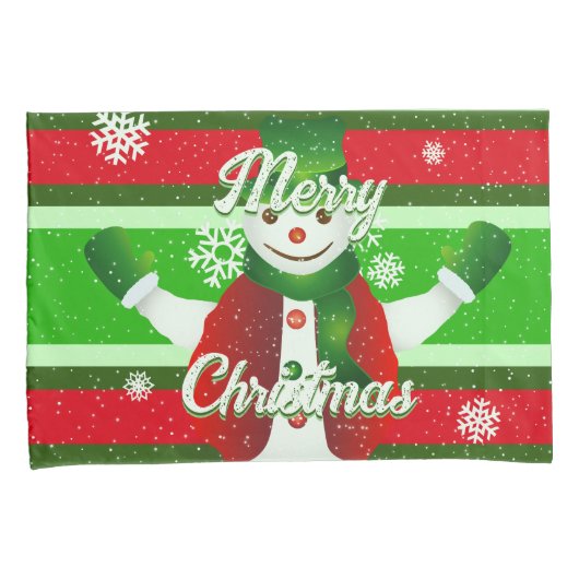 Feestelijke en LEUKE Sneeuwman Kerstmis Kussensloop (Voorkant-Rechts)