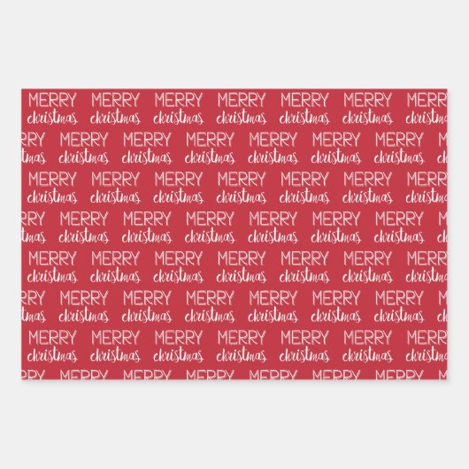 Feestelijke en Leuke Vrolijke Kerstmis Script Vaka Inpakpapier Vel (Voorkant 3)