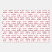 Feestelijke en Leuke Vrolijke Kerstmis Script Vaka Inpakpapier Vel (Voorkant 2)