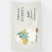 Feestelijke en Schattige Dino-Theme Baby shower Pa Spandoek (Verticaal)