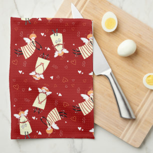 Feestelijke engelen keukendoek theedoek
