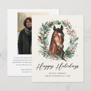 Feestelijke Equestrian Bedrijfsfoto Feestdagenkaart