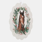 Feestelijke Equestrian Business Horse Krans Kerstm Ornament Kaart (Rechts)