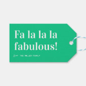 Feestelijke 'Fa La La Fabulous' Kerstmis Cadeaulabel (Voorkant (Horizontaal))