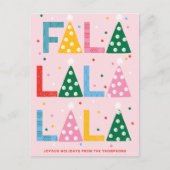 Feestelijke FA LA LA Vreugdevolle Kerst Briefkaart (Voorkant)