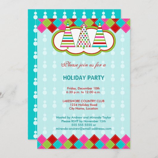 Feestelijke feestdag en kleurrijke feestdag kaart (Voorkant / Achterkant)