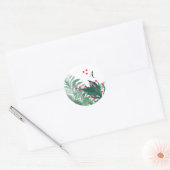 feestelijke feestdag met groen en rood kerstfeest ronde sticker (Envelop)
