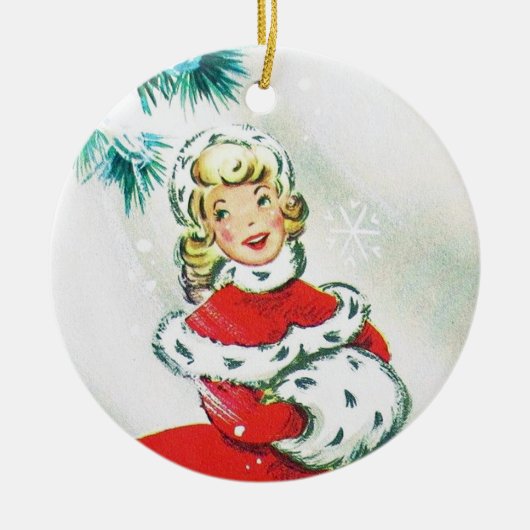 feestelijke feestdag met oud kerstfeest keramisch ornament (Voorkant)