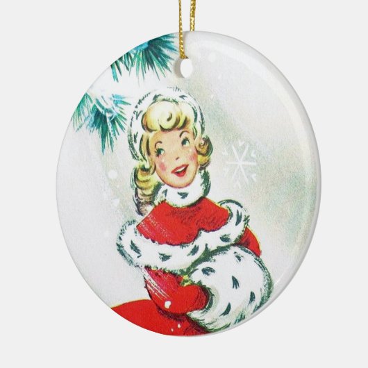 feestelijke feestdag met oud kerstfeest keramisch ornament (Links)