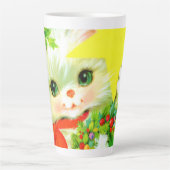 feestelijke feestelijke feestdag met oud kerstfees latte mok (Voorkant)