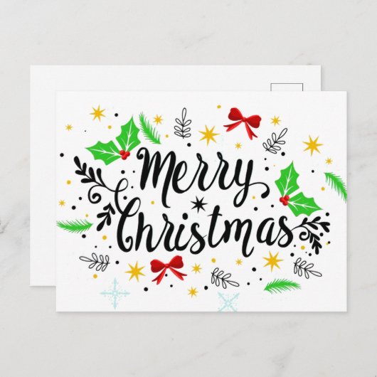 feestelijke feestkerst briefkaart (Voorkant / Achterkant)