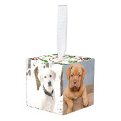 feestelijke feestkerst kubus ornament (Voorkant hoekig)