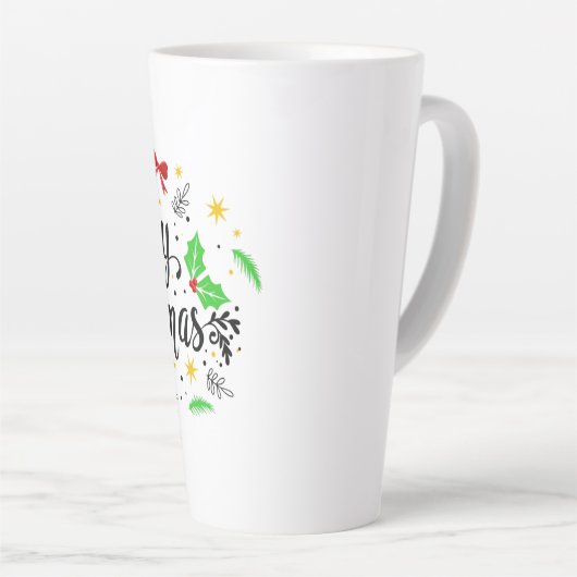 feestelijke feestkerst latte mok (Rechterhoek)