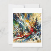 Feestelijke feestvreugde: Abstract expressionistis Feestdagenkaart (Voorkant)