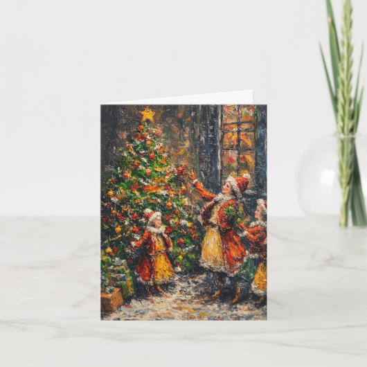 Feestelijke feestvreugde" feestdagen kaart (Voorkant)