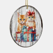 Feestelijke Feline Friends Kerst Ornament (Rechts)