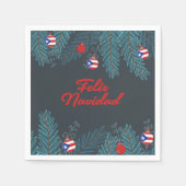 Feestelijke Feliz Navidad Puerto Ricaanse papieren Servet (Voorkant)