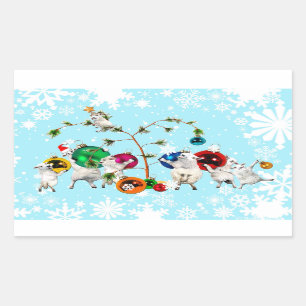 Feestelijke Fleece Baubles omhoog Sticker