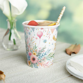 Feestelijke Floral Party Cups - Papieren Cups Bekers