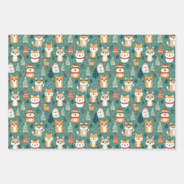 Feestelijke Forest Friends Wrapping Papier Bladen Inpakpapier Vel