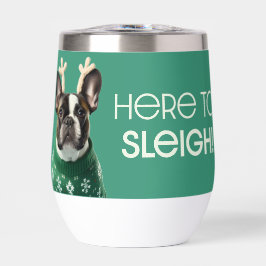 Feestelijke Franse Bulldog Green Cooler Cup