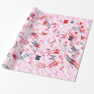 Feestelijke Fuchsia Roze Wolken Decoratie Cadeaupapier