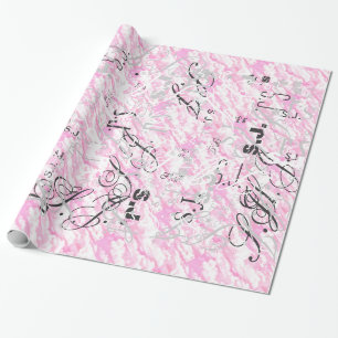 Feestelijke Fuchsia Roze Wolken Decoratie Cadeaupapier