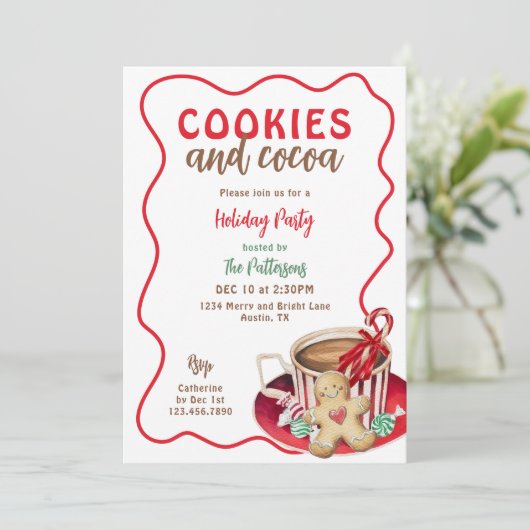 Feestelijke Fun Cookies en Hot Cocoa Christmas Par Kaart (Staand voorkant)