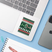 Feestelijke Fun & Heart Bit Pine Tree Sticker (Laptop met iPhone)