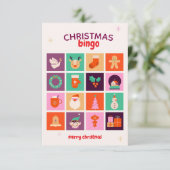 Feestelijke Fun Kleurrijke Geïllustreerde Kerstbin Bedankkaart (Staand voorkant)