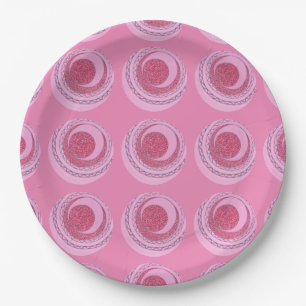 Feestelijke Fun Swirled Pink Circles Stippen Papie Papieren Bordje