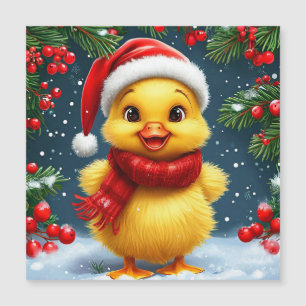 Feestelijke gele eend in kerstmuts