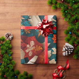 Feestelijke Geometrische Bloemrijke Elegantie Cadeaupapier